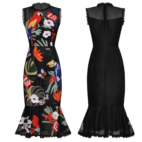 Colorful Tropical Dress Medium The Dilaka - Picture 3 of 12